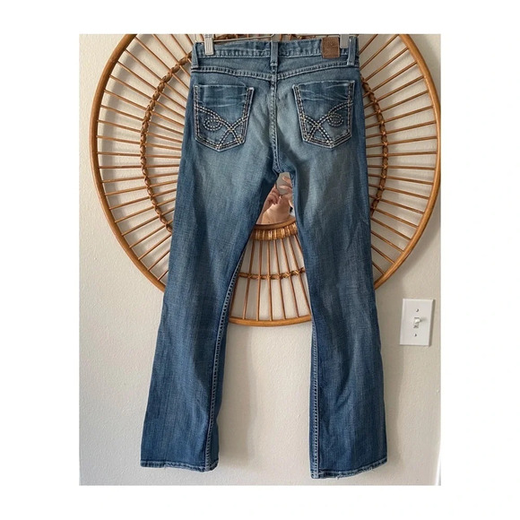 BKE Y2K Denim Distressed Mya Low Rise Boot Cut Jeans Sz 26 - Picture 2 of 12